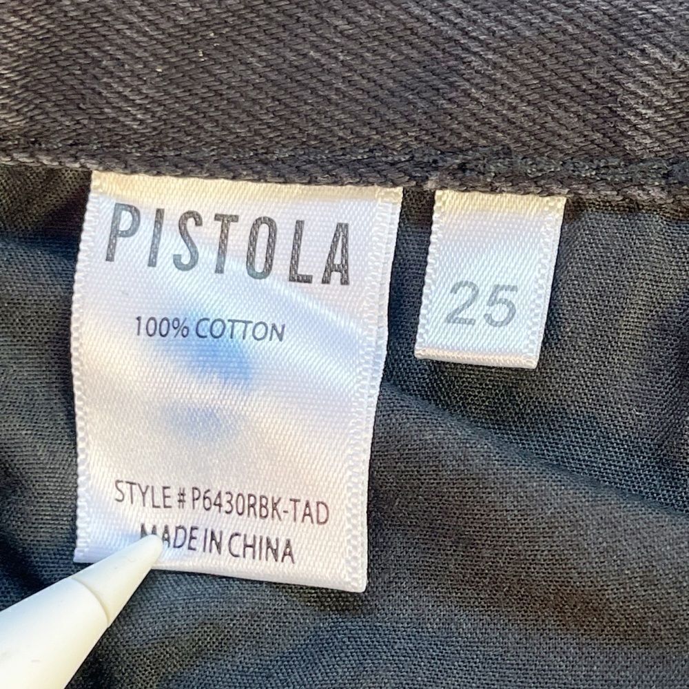 Pistola jeans Keaton High rise slim straight Black Distressed ripped knees 25 - Picture 8 of 8